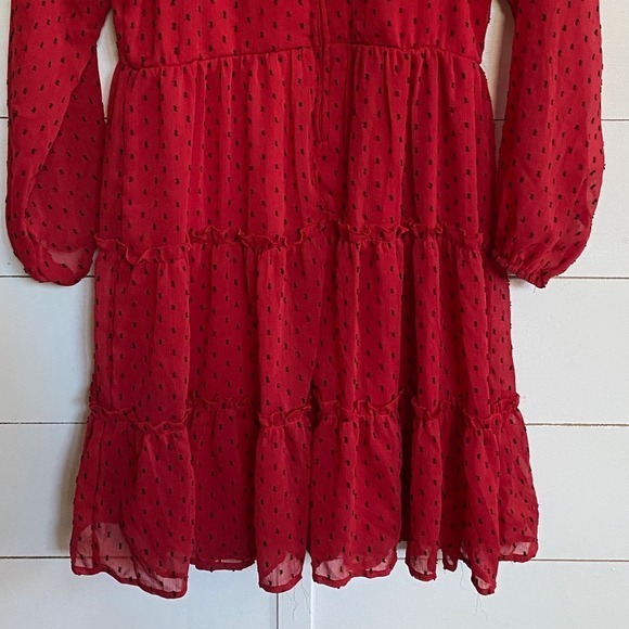 Trixxi Girl Red‎ Black Sheer Dot Party Dress Goth Red Devil Vamp - Juniors XL - Picture 8 of 12